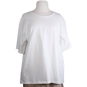 Ruti Women's Size 3 Large White Short Sleeve Boxy-Fit T-Shirt Cotton Top
